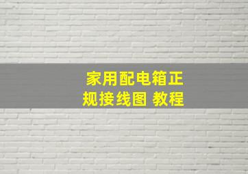 家用配电箱正规接线图 教程